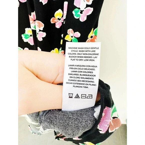 NWT Scoop Black Floral Button Front Midi Dress Size M - Picture 16 of 16